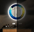 Abstract Tempered Glass Wall Mirror