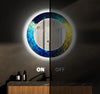 Abstract Tempered Glass Wall Mirror