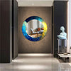 Abstract Tempered Glass Wall Mirror