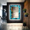 Abstract Tempered Glass Wall Mirror