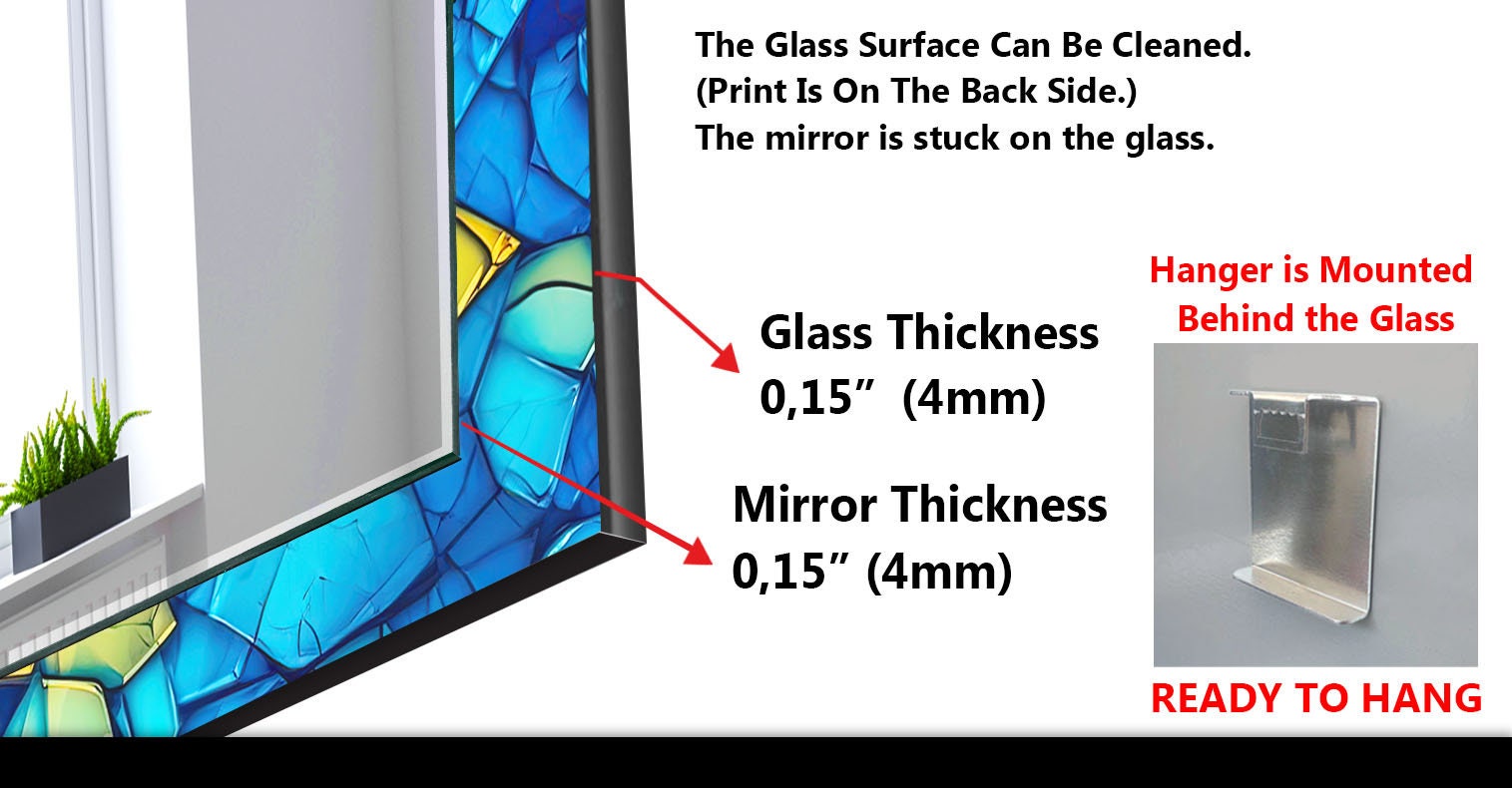Stained Tempered Glass Wall Mirror
