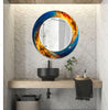 Abstract Tempered Glass Wall Mirror