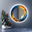 Abstract Tempered Glass Wall Mirror