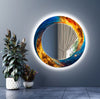 Abstract Tempered Glass Wall Mirror