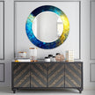 Abstract Tempered Glass Wall Mirror