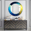 Abstract Tempered Glass Wall Mirror