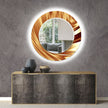 Abstract Tempered Glass Wall Mirror