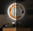Abstract Tempered Glass Wall Mirror