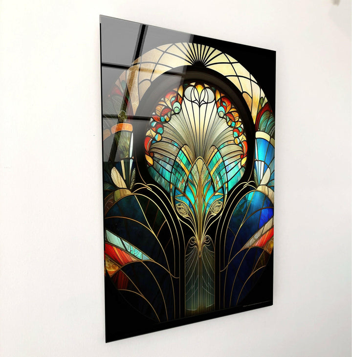 Flower Design Stained Glass Wall Art glass image printing, glass prints from photos