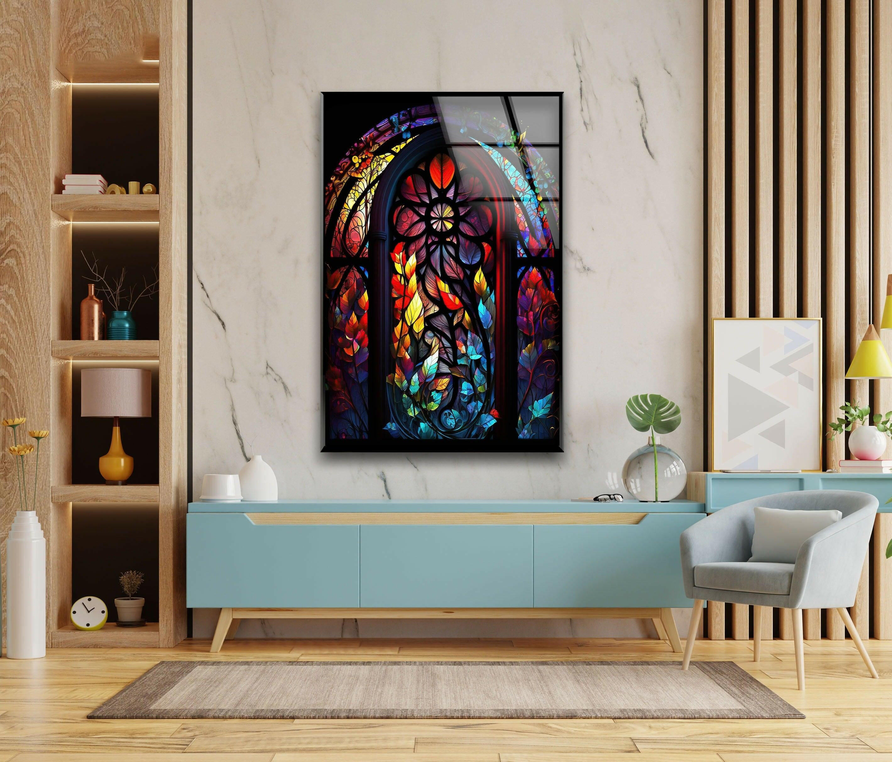 Stained Tree Tempered Glass Wall Art