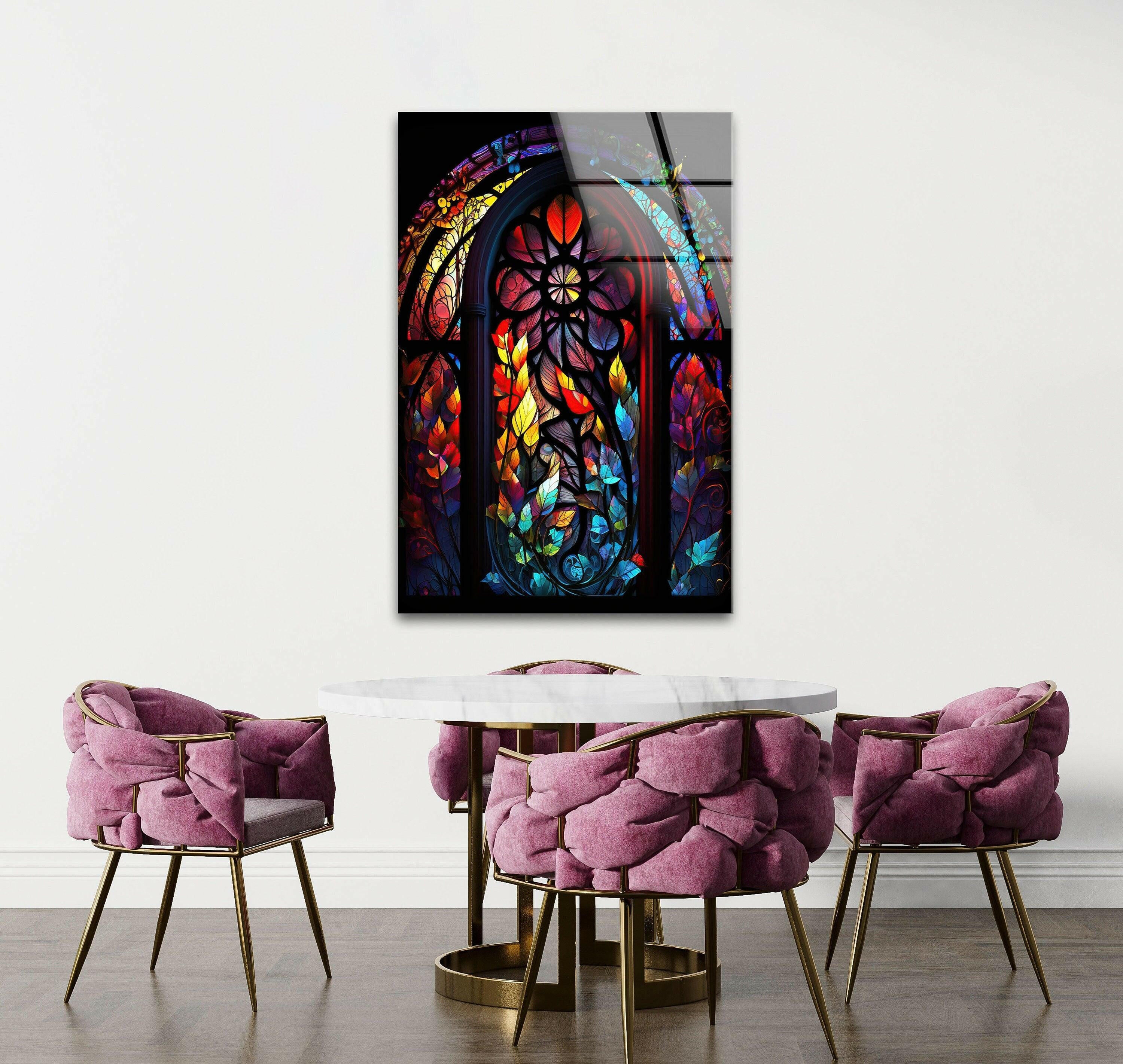 Stained Tree Tempered Glass Wall Art