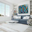 Blue Stained Tempered Glass Wall Art