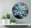Abstract Flower Fractal Round Tempered Glass Wall Art