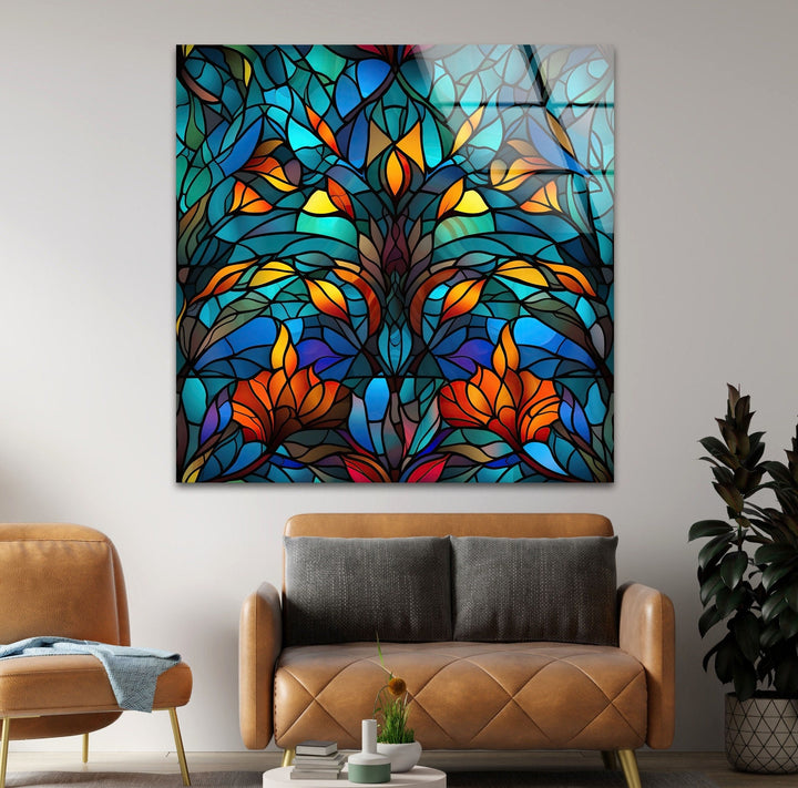Stained Flower Art Glass Wall Art stained glass wall art, stained glass wall decor