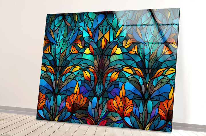 Stained Flower Art Glass Wall Art glass art painting, glass art for the Wall