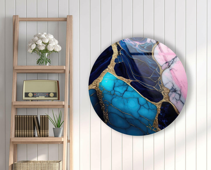 Marble Round Tempered Glass Wall Art