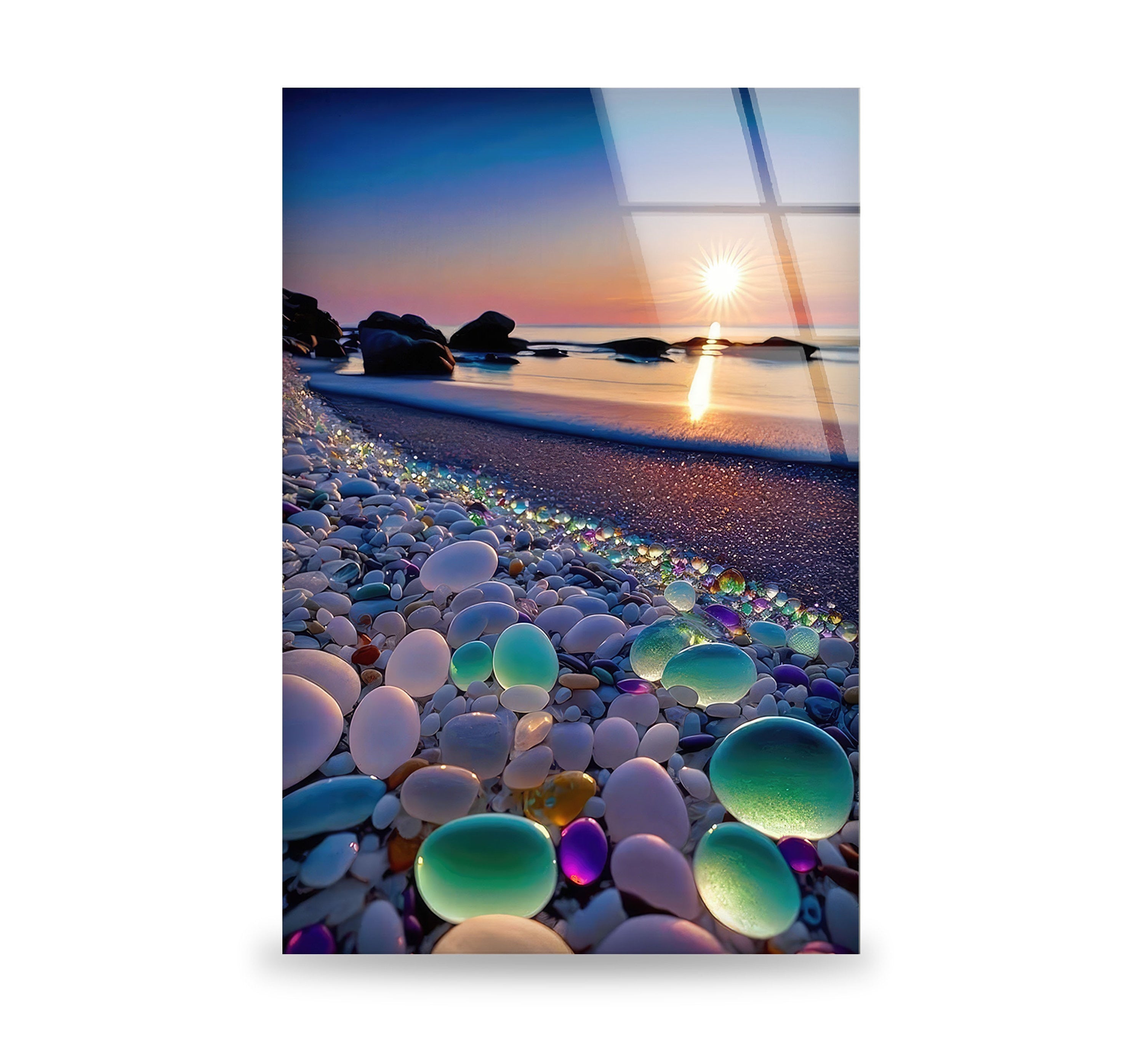 Stones Tempered Glass Wall Art