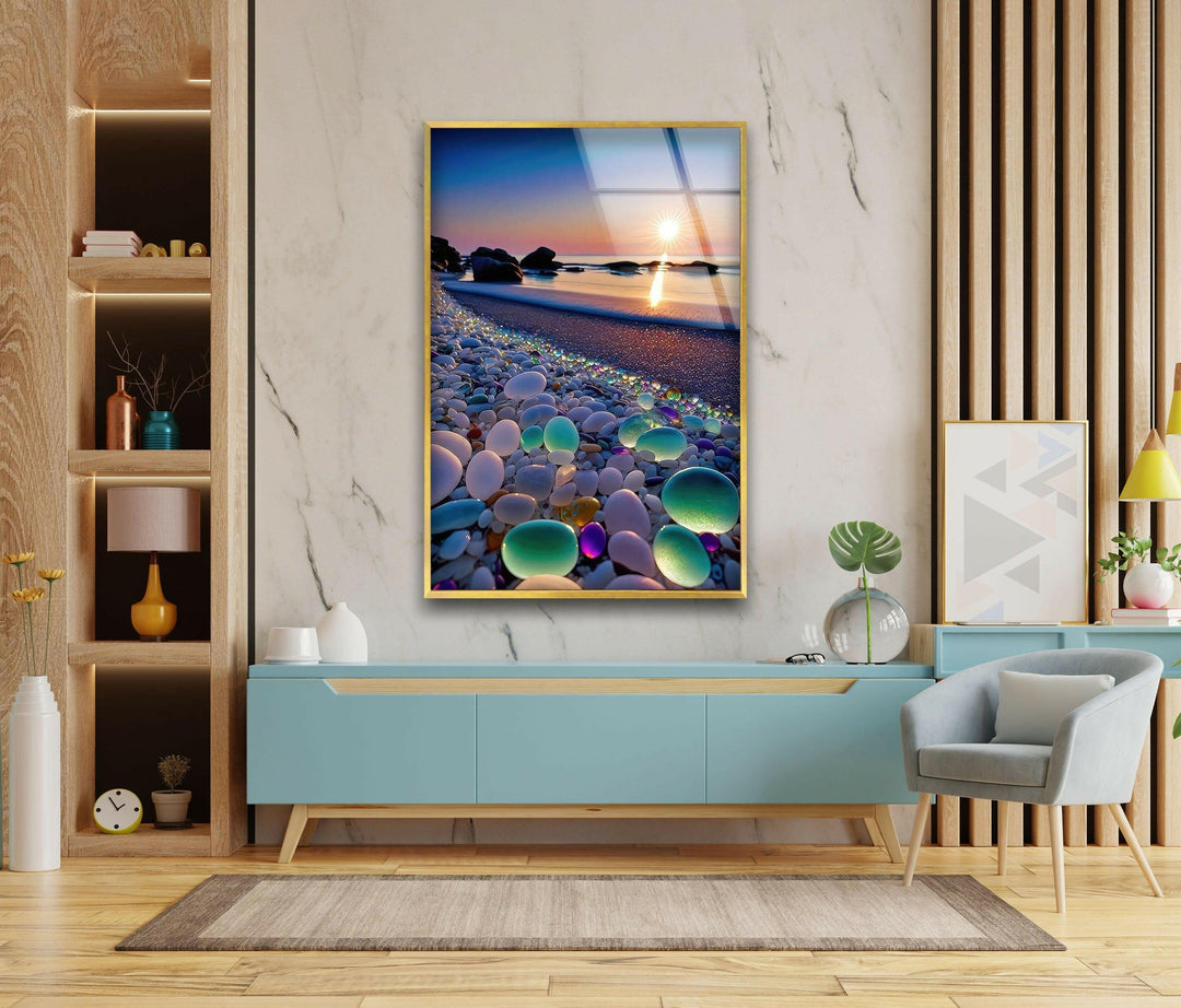 Colorful Transparent Stones Glass Wall Art & Cool Home Decor