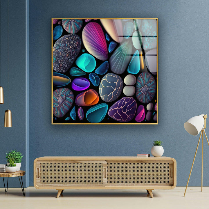 Colorful Zen Stones Spa Decor Cool Glass Art & Print on Glass
