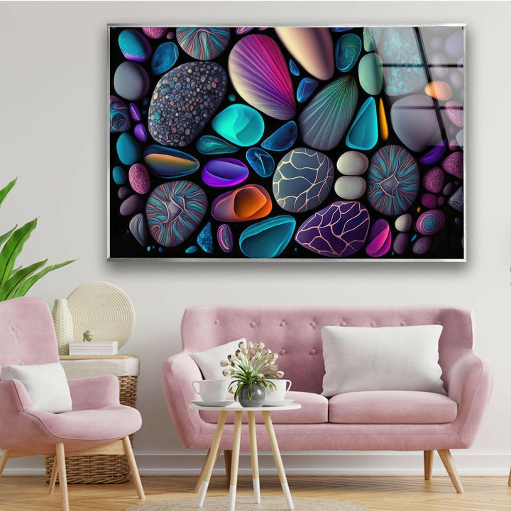 Colorful Zen Stones Spa Decor Glass Wall Artwork & Cool Art Prints
