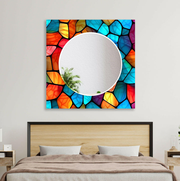 Vividly Colored Mosaic Wall Mirror Mosaic Mirror 
