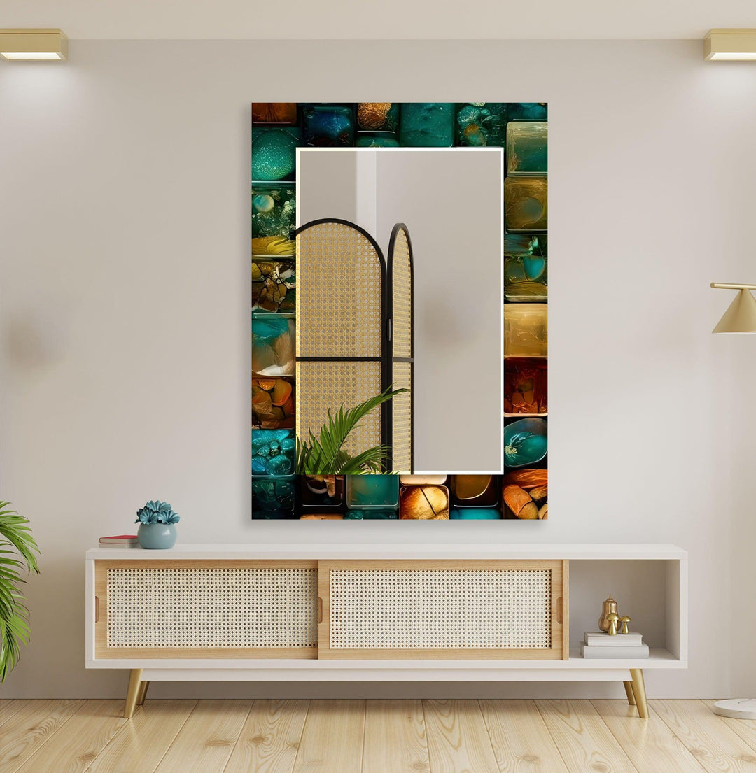 Stained Oil Art Colorful Wall Mirror wall mirror

