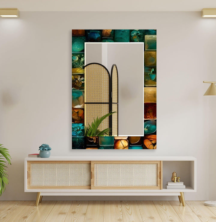 Stained Oil Art Colorful Wall Mirror wall mirror
