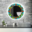Abstract Tempered Glass Wall Mirror