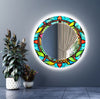 Abstract Tempered Glass Wall Mirror