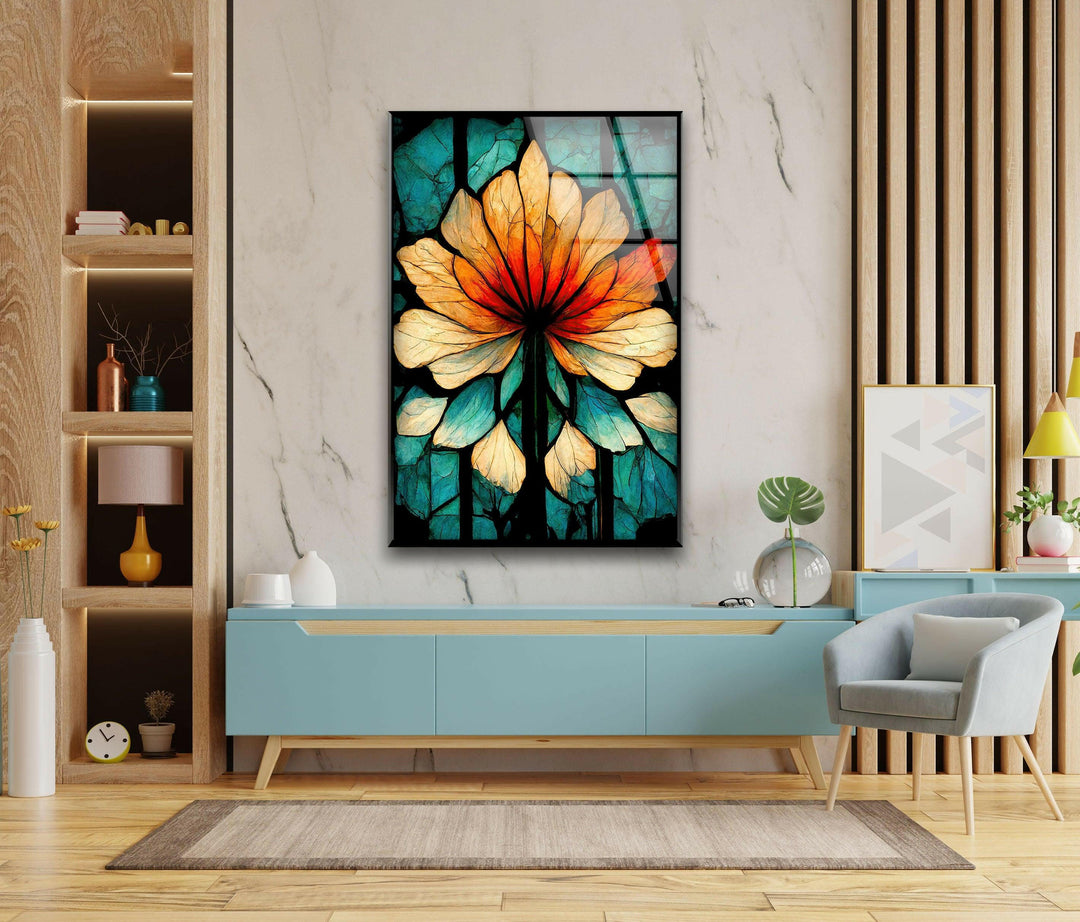 Transform your living room with abstract glass wall art. Our unique abstract flowers paintings and glass photo prints bring life and color to your home decor.