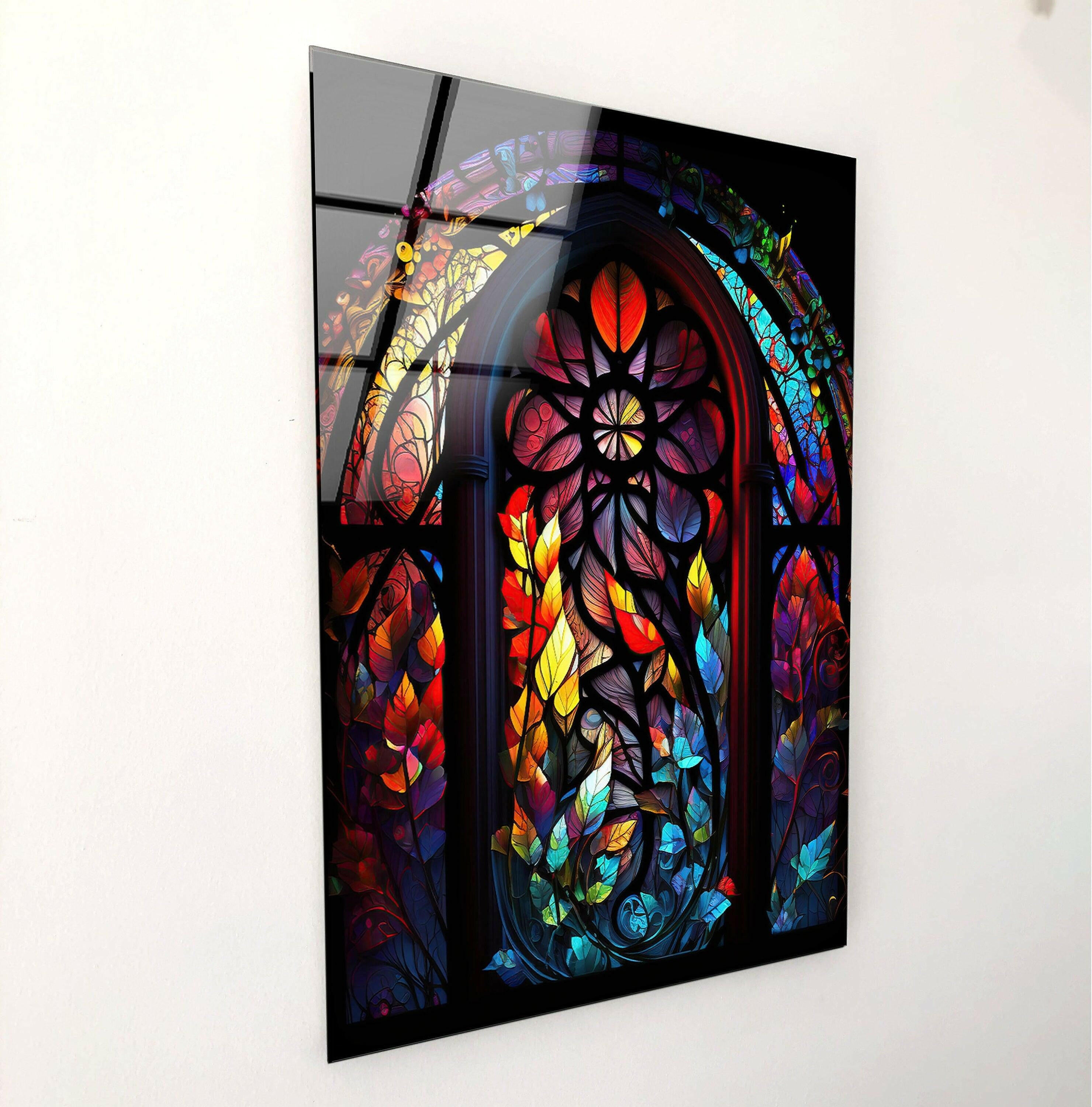 Stained Tree Tempered Glass Wall Art
