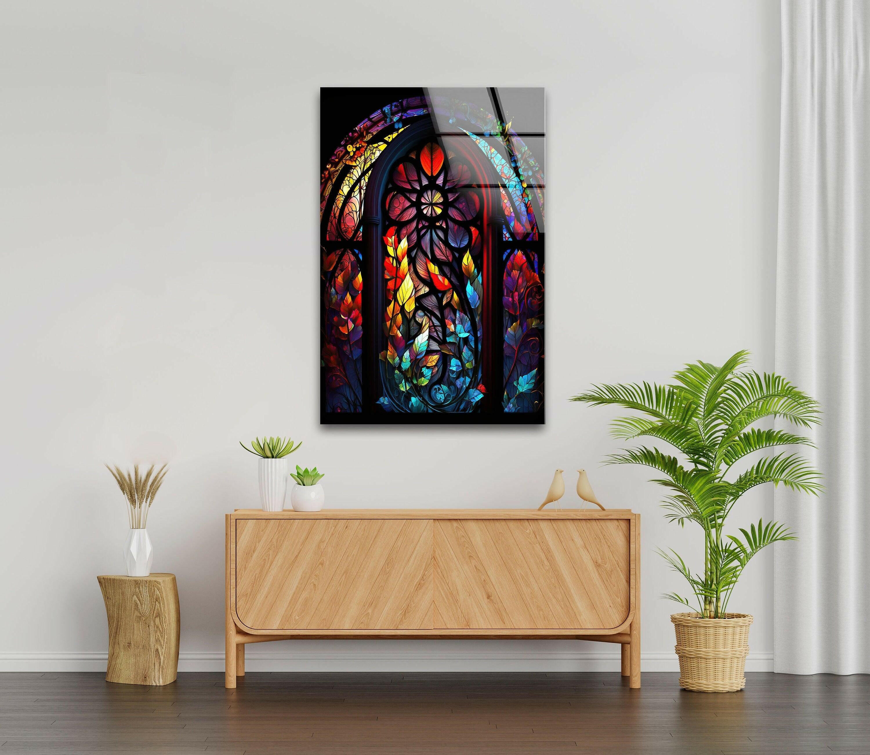Stained Tree Tempered Glass Wall Art