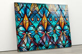 Blue Stained Tempered Glass Wall Art