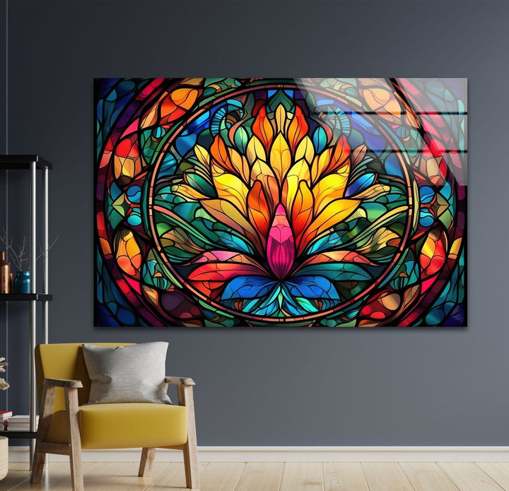 Wanddekoration aus gebeiztem Lotusglas