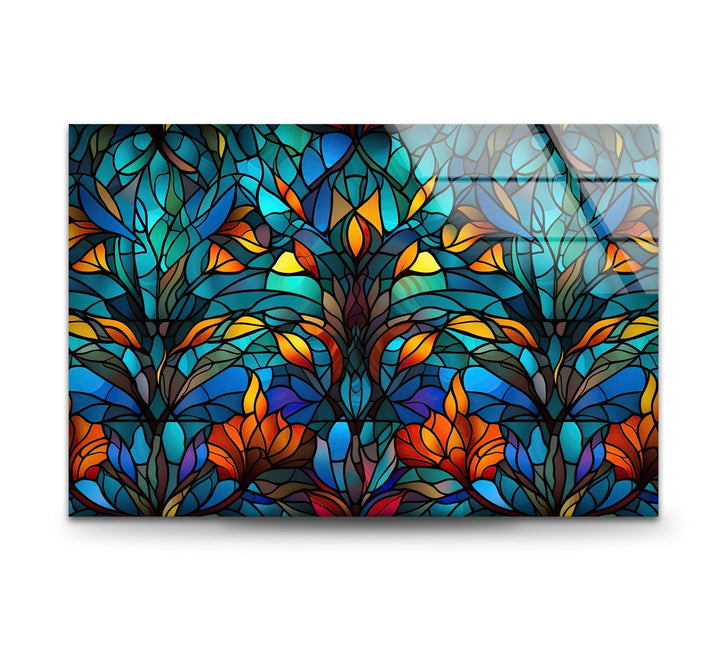 Stained Flower Art Glass Wall Art photo print on glass, prints on glass wall art