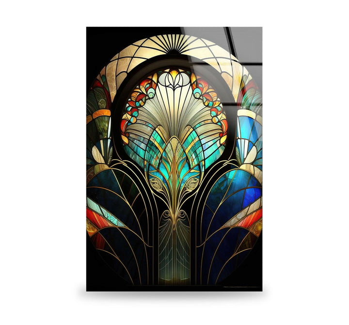 Flower Design Stained Glass Wall Art glass photo prints, glass picture prints