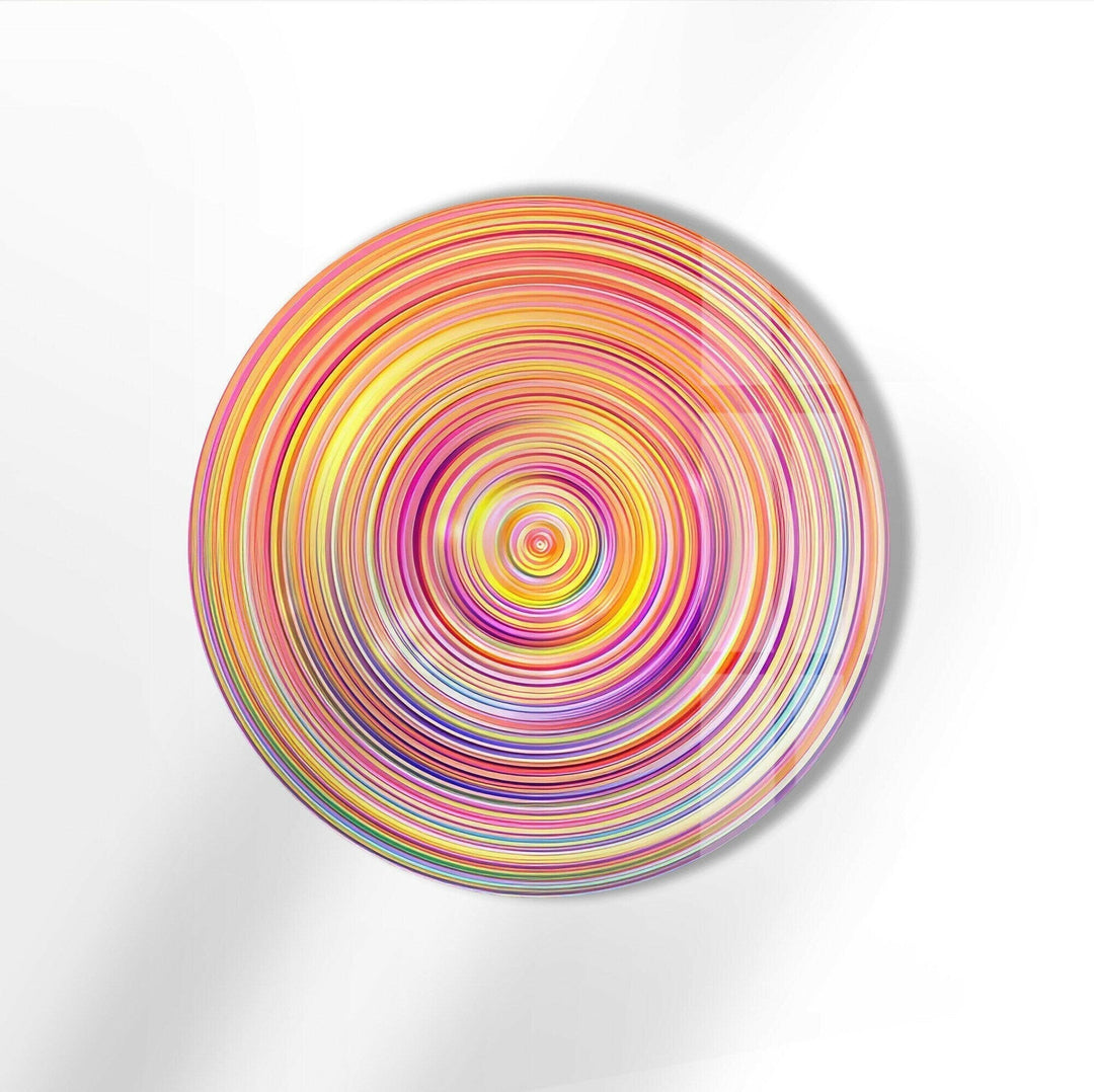 Pink Circles Abstract Round Glass Wall Art  glass photo prints, glass picture prints