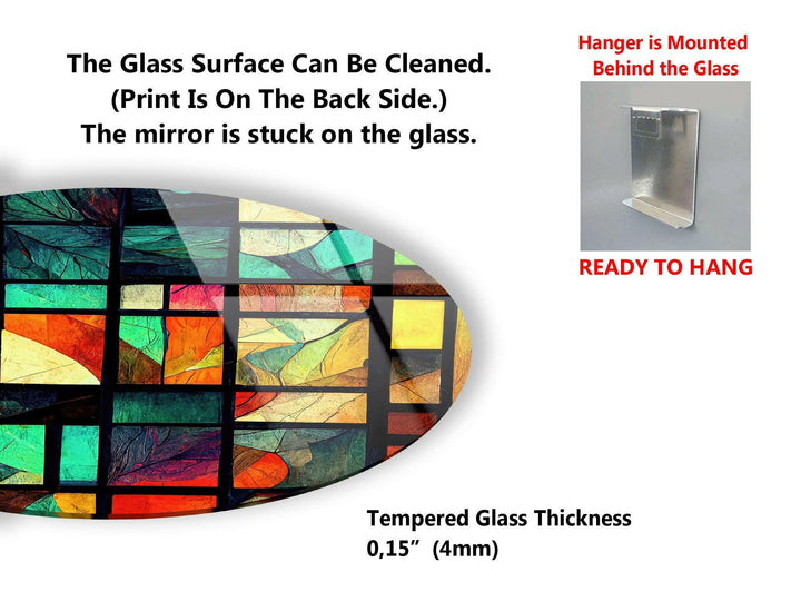 Gelb &amp; Grün Buntglas Wandkunst