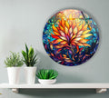 Mandala Round Tempered Glass Wall Art