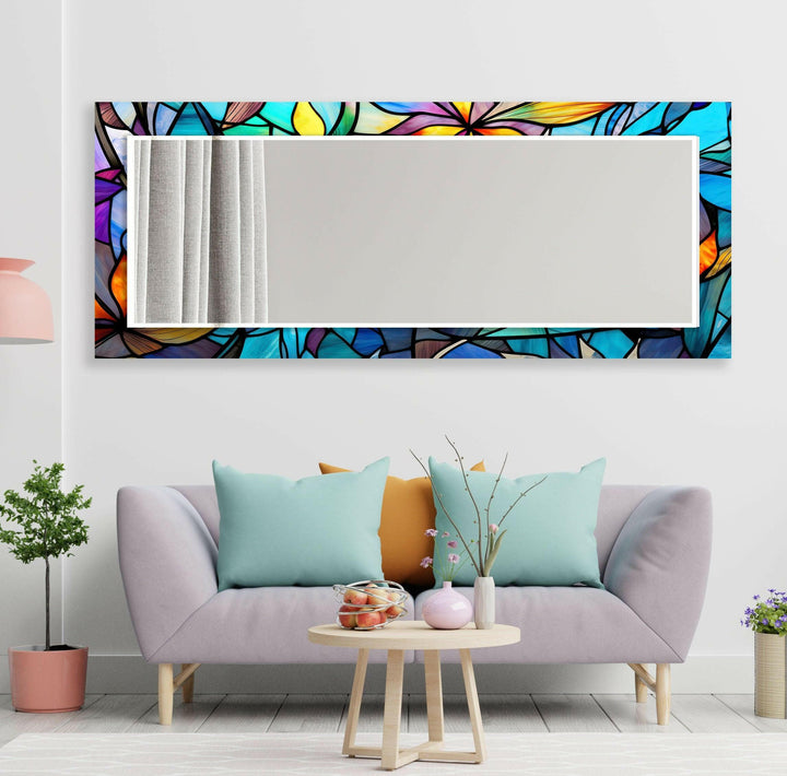 Vivid Colored Leafs Wall Mirrors Abstract Mirror
