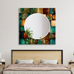 Stained Round Tempered Glass Wall Mirror