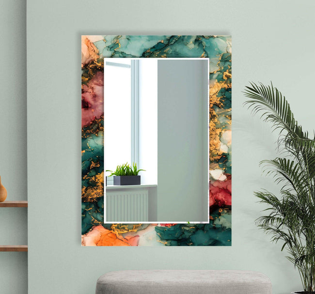 Stained Tempered Glass Wall Mirror