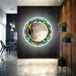 Abstract Tempered Glass Wall Mirror
