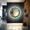 Abstract Tempered Glass Wall Mirror