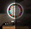 Stained Tempered Glass Wall Mirror