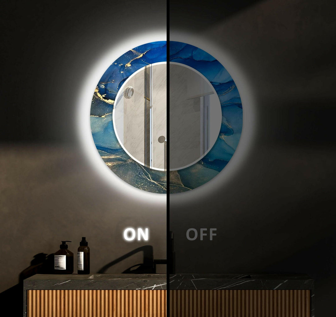 Blue Marble Wall Mirrors Small Wall Mirror
