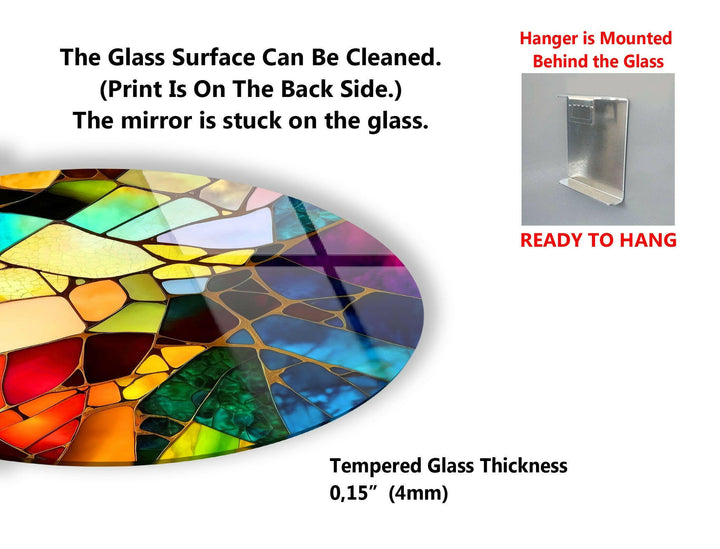 Stained Round Tempered Glass Wall Art - MyPhotoStation