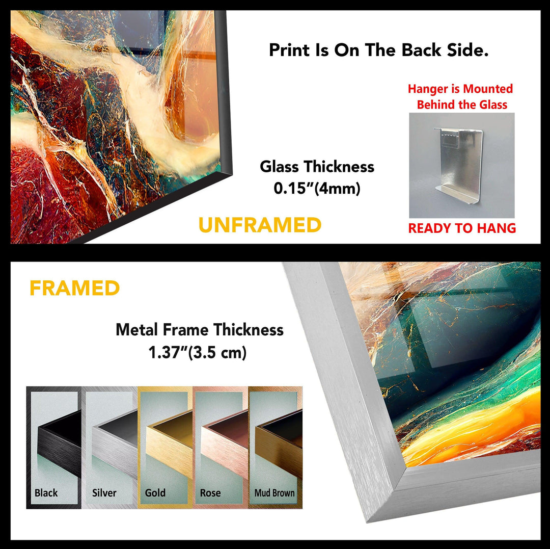 Bunte abstrakte Onyx-Marmor-Glas-Wandkunst