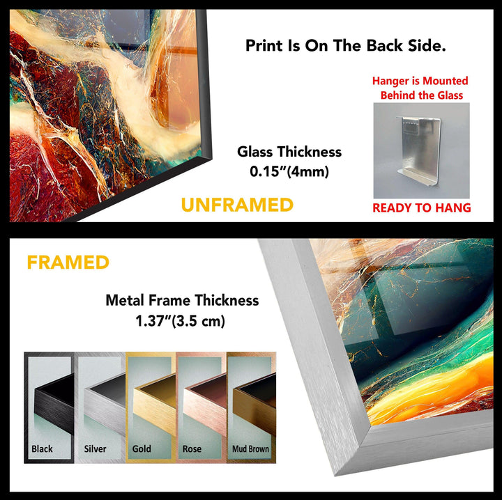 Bunte abstrakte Onyx-Marmor-Glas-Wandkunst
