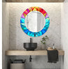 Stained Tempered Glass Wall Mirror